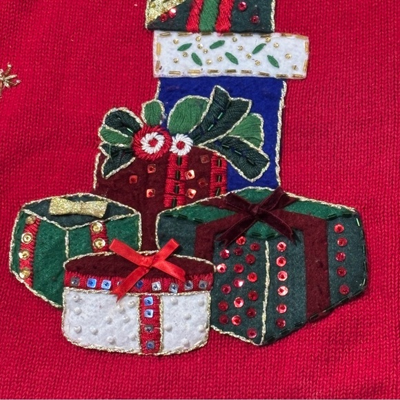 Vintage Tiara International Christmas Collection Zip Up Sweater Cardigan 2X - Picture 9 of 16